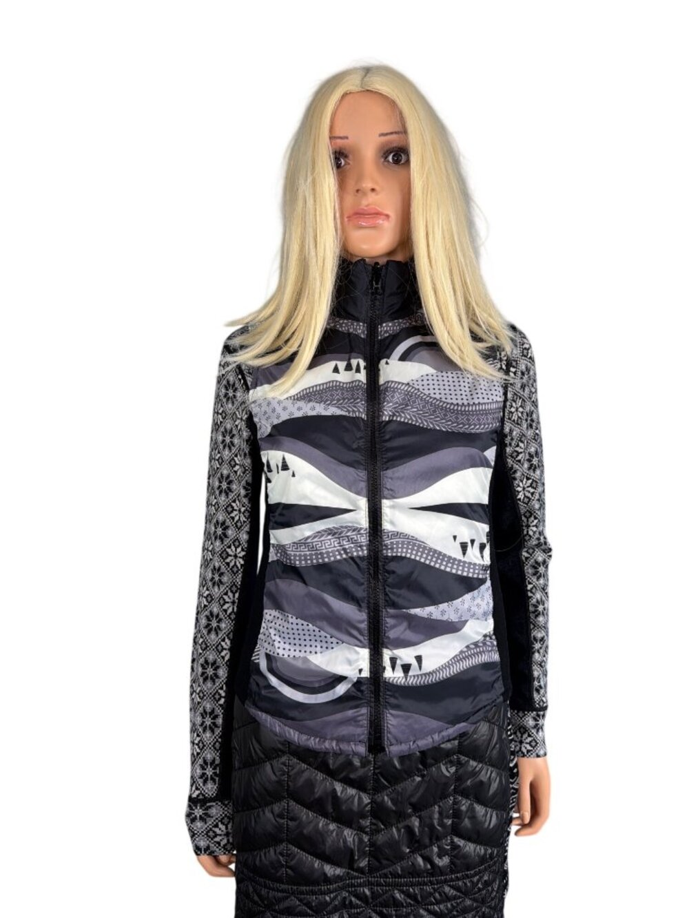 Krimson Klover Sela Reversible Vest W's XS/S Black Gray Ski Apres MSRP$149